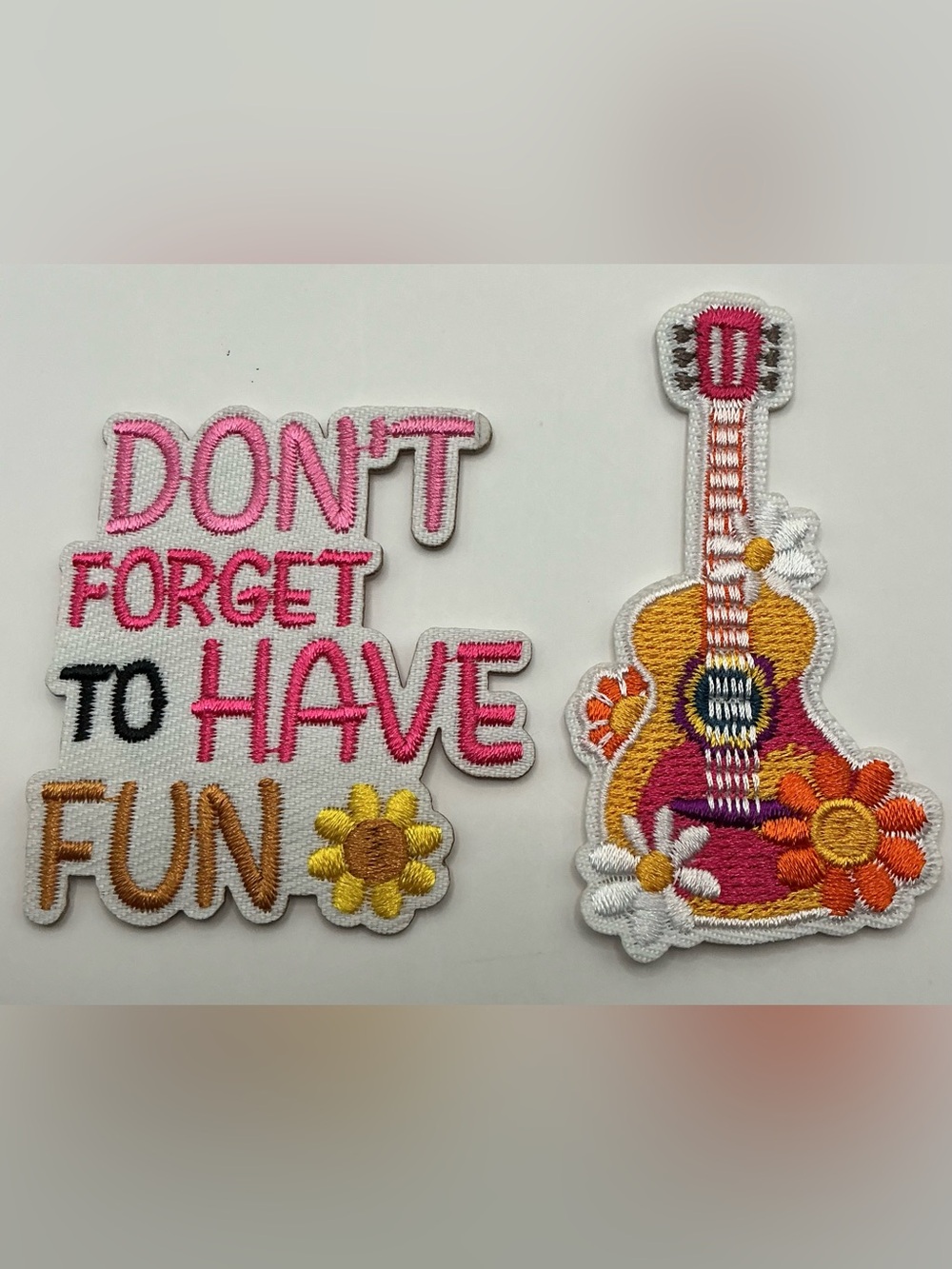 2 FUN MOTIVATIONAL IRON OR SEW ON PATCHES HAVE FUN NWOT